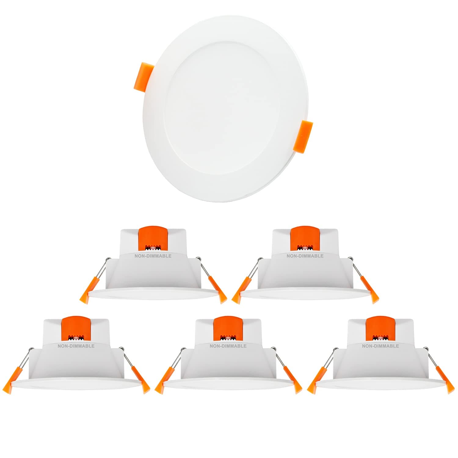 10W LED Recessed Ceiling Downlights Recessed LED Light Fixtures IP44 for Bathroom Kitchen 3000K 4000K 5000K Selectable Before Installation Hole Diameter 90-105MM 6 Pack by Enuotek