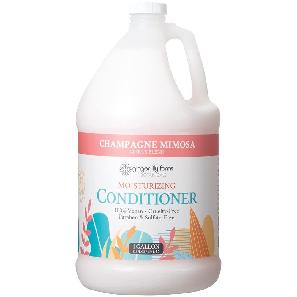 Ginger Lily Farms Botanicals Moisturizing Conditioner for Dry Hair, Champagne Mimosa, 100% Vegan & Cruelty-Free, Citrus Blend Scent, 1 Gallon (128 fl oz) Refill