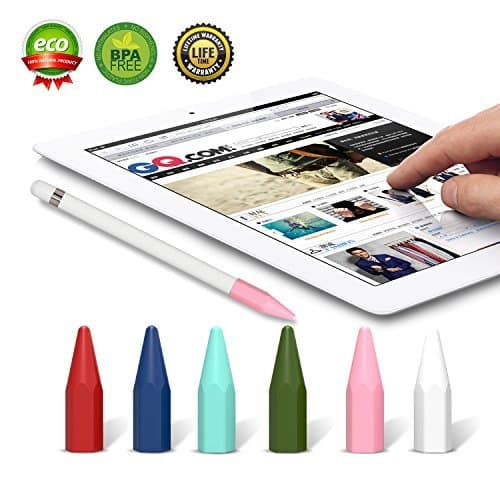Stylus Cap for Apple Pencil Cap Soft Silicone Stylus Pens Cap for Touch Screens Apply to iPad iPhone Pencils and Watercolor Pen Cap Set of 6 Six Color Baseball Cap