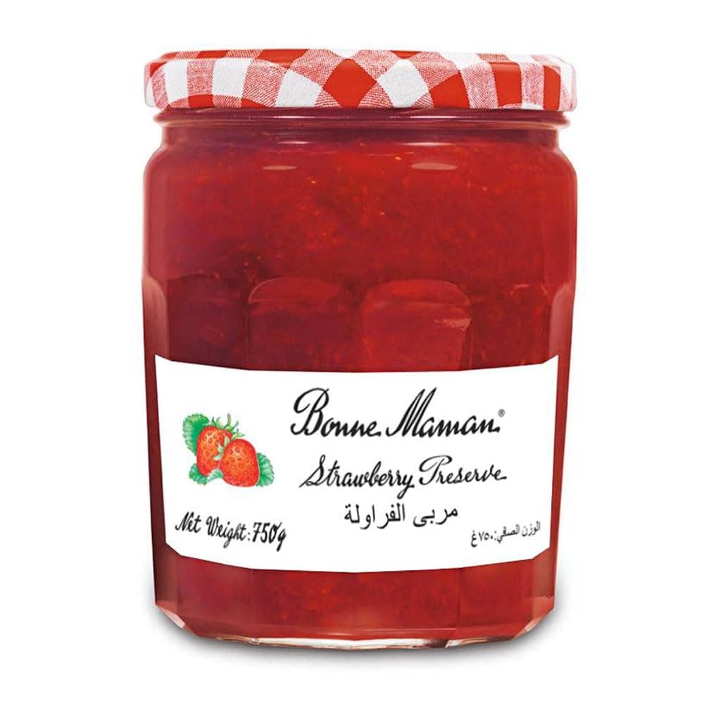 Bonne Maman Strawberry Preserve, Made from Fresh Fruit - 750 g