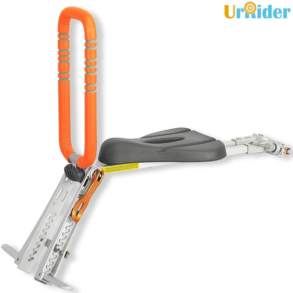 UrRider Child Bike Seat, Front-Mount Child Bike Seat for Toddlers,Foldable & Ultralight Baby Kids' Bicycle Carrier Handrail for Mountain/Hybrid/Fitness Bikes