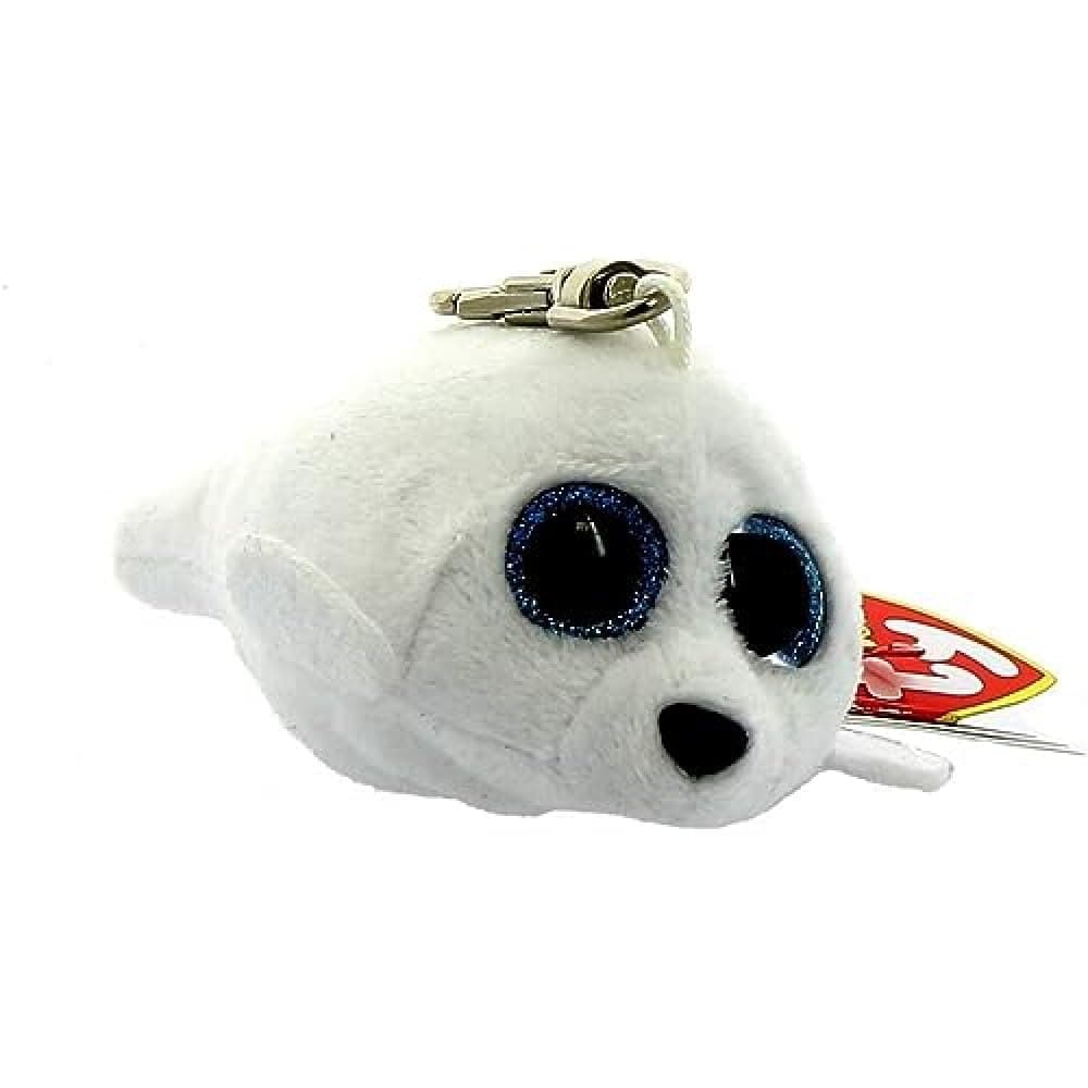 Carl etto 36624 ICY Glitter Eye Pink Clip Seal Glub Schi's Beanie Boo's, 8.5 cm, White