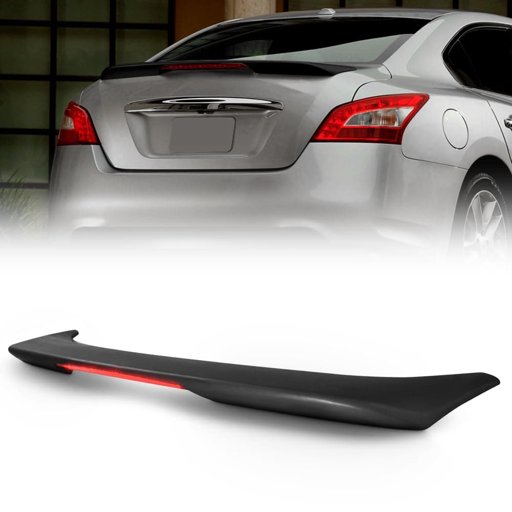 KEEKPO - For 2009-2014 Nissan Maxima Factory Style Trunk ABS Spoiler LED Brake Light Matt Black