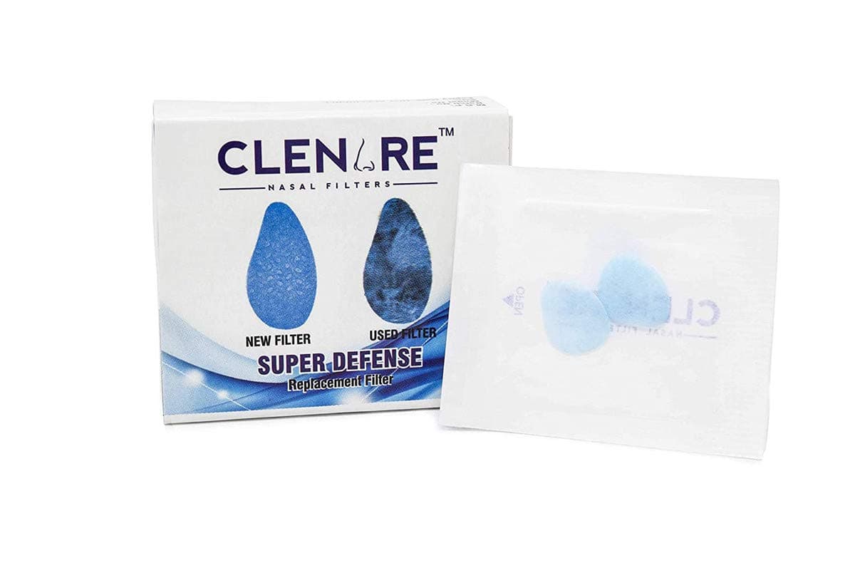 CLENARE Replacement Super Defense Nasal Filters for Protection Against Air Pollution, Pack of 20 pairs, (Large Round)