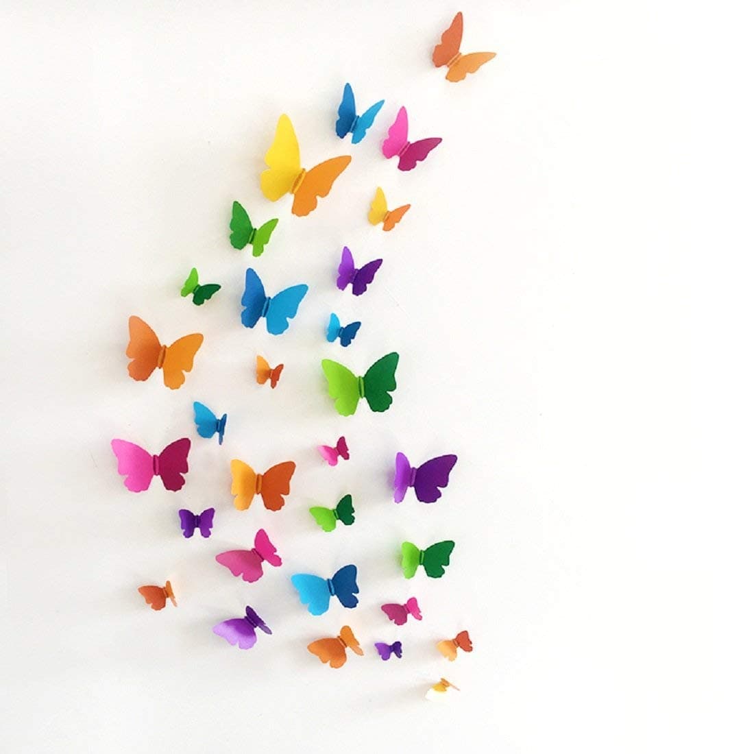 JAAMSO ROYALS Multicolour 3D Butterfly Stickers for Wall, Butterfly Decoration Items, Stickers, Decor, Butterflies, for Wall Decoration (29.5 CM X 21 CM)