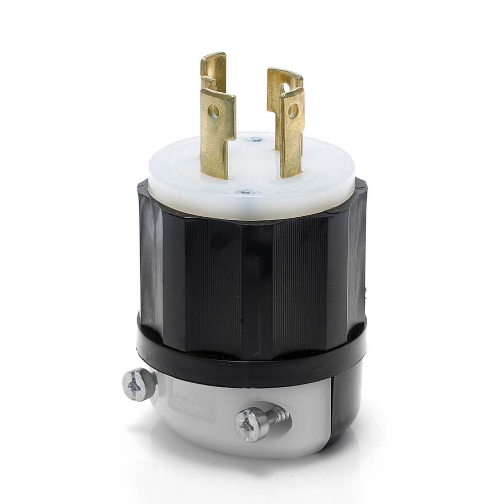 2711 30 Amp, 125/250 Volt, NEMA L14-30P, 3P, 4W, Locking Plug, Industrial Grade, Grounding - Black-White