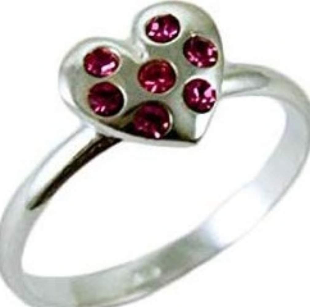Silver DesignsLOVE HEART BEAUTIFUL 925 STERLING SILVER RING APPROX SIZE J WITH PINK CZ HEART STONES WITH GIFT BOX