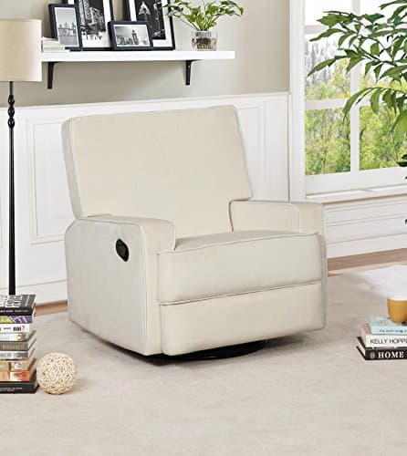 Naomi Home Comfy Swivel Reclining Chair Cream