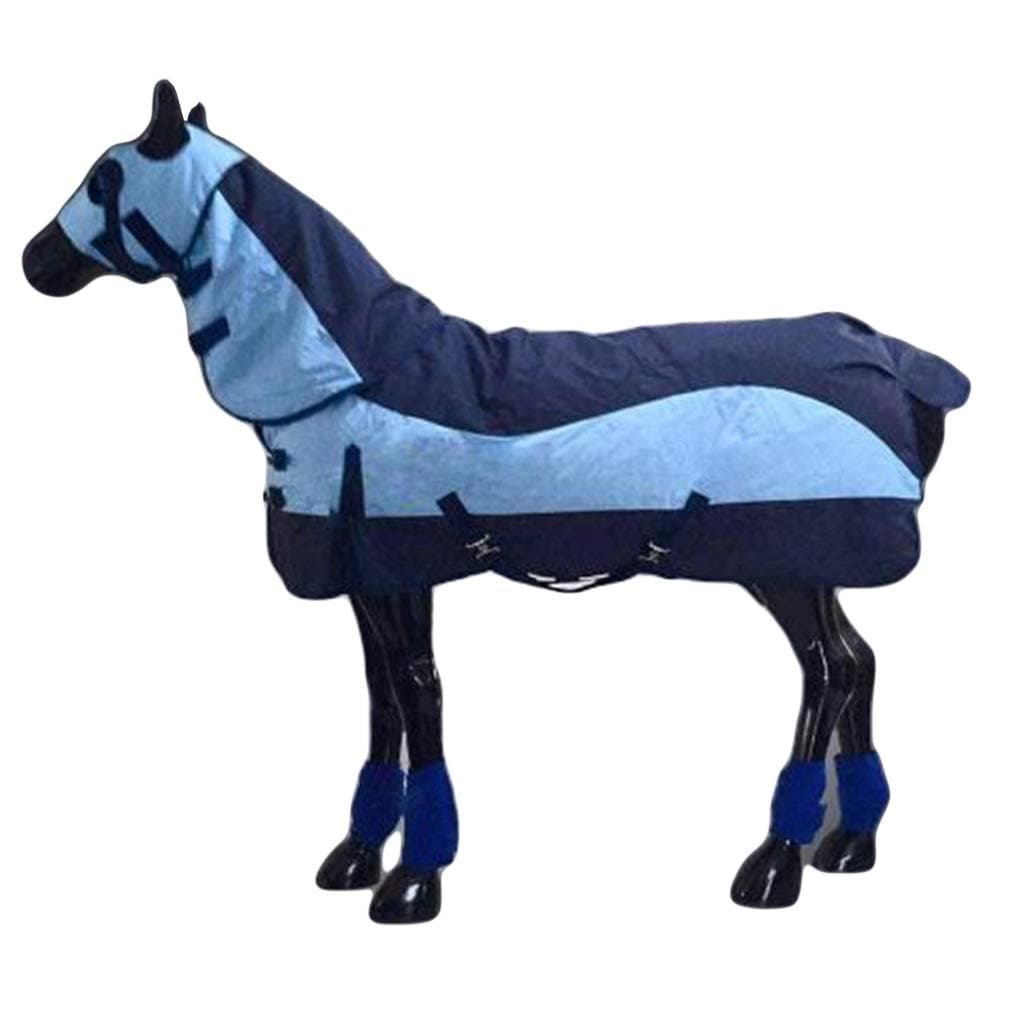 DWJ Trojan Medium Weight Turnout Rugs for Horses with Detachable Neck Cover, Winter Cotton Soft Waterproof Breathable Warm, 400g