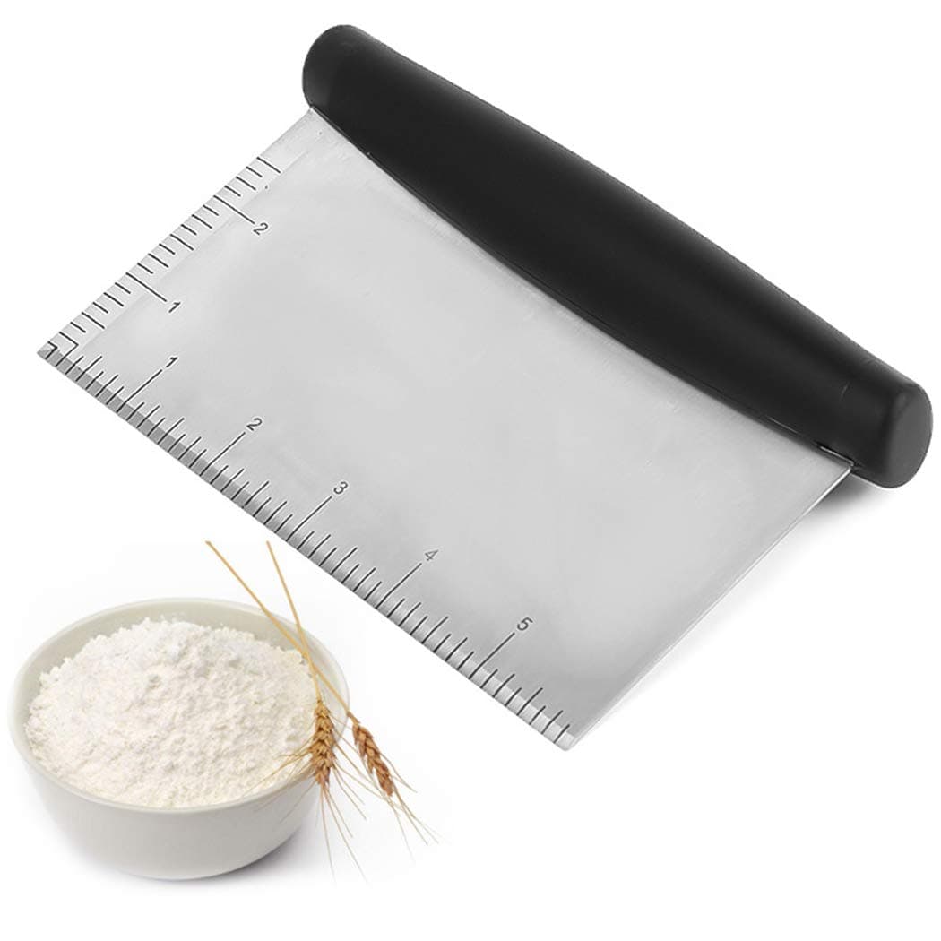 Outgeek Food Scraper Stainless Steel Gadget Multi-use Bowl Scraper Bench Scraper for Kitchen