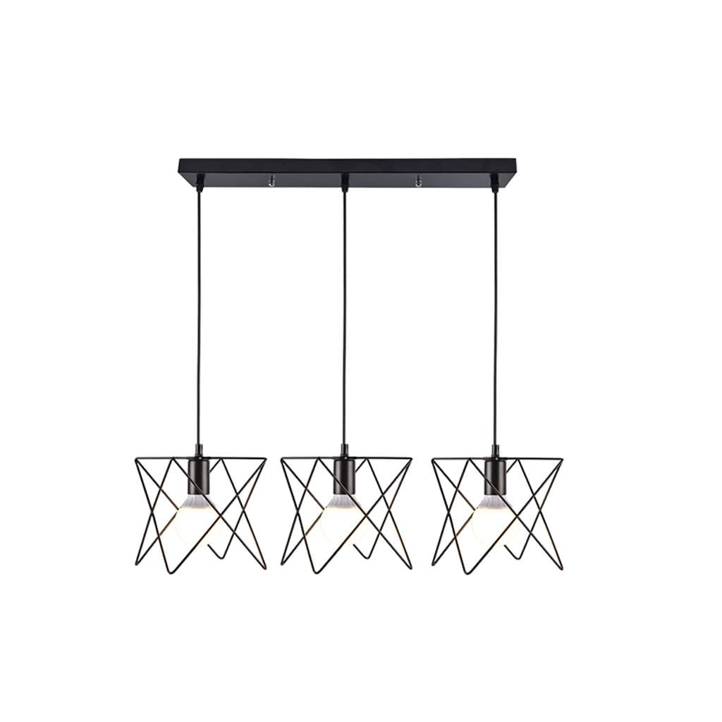 Prism Angle Geometric Suspension Light E27 Height Adjustable Aisle Balcony Clothing Shop Window net Coffee Swing Lights (Black) (Size : 3head Rectangle)