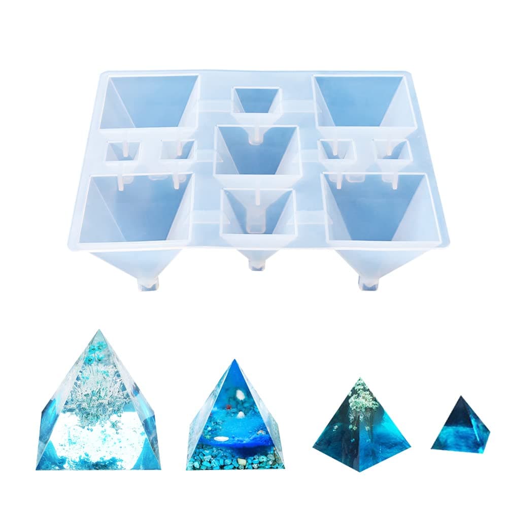 Silicone Candle Molds Pyramid Candle Molds for Resin Casting, Jewelry Making, Aromatherapy Candle Making and Crafting Projects 11 Holes