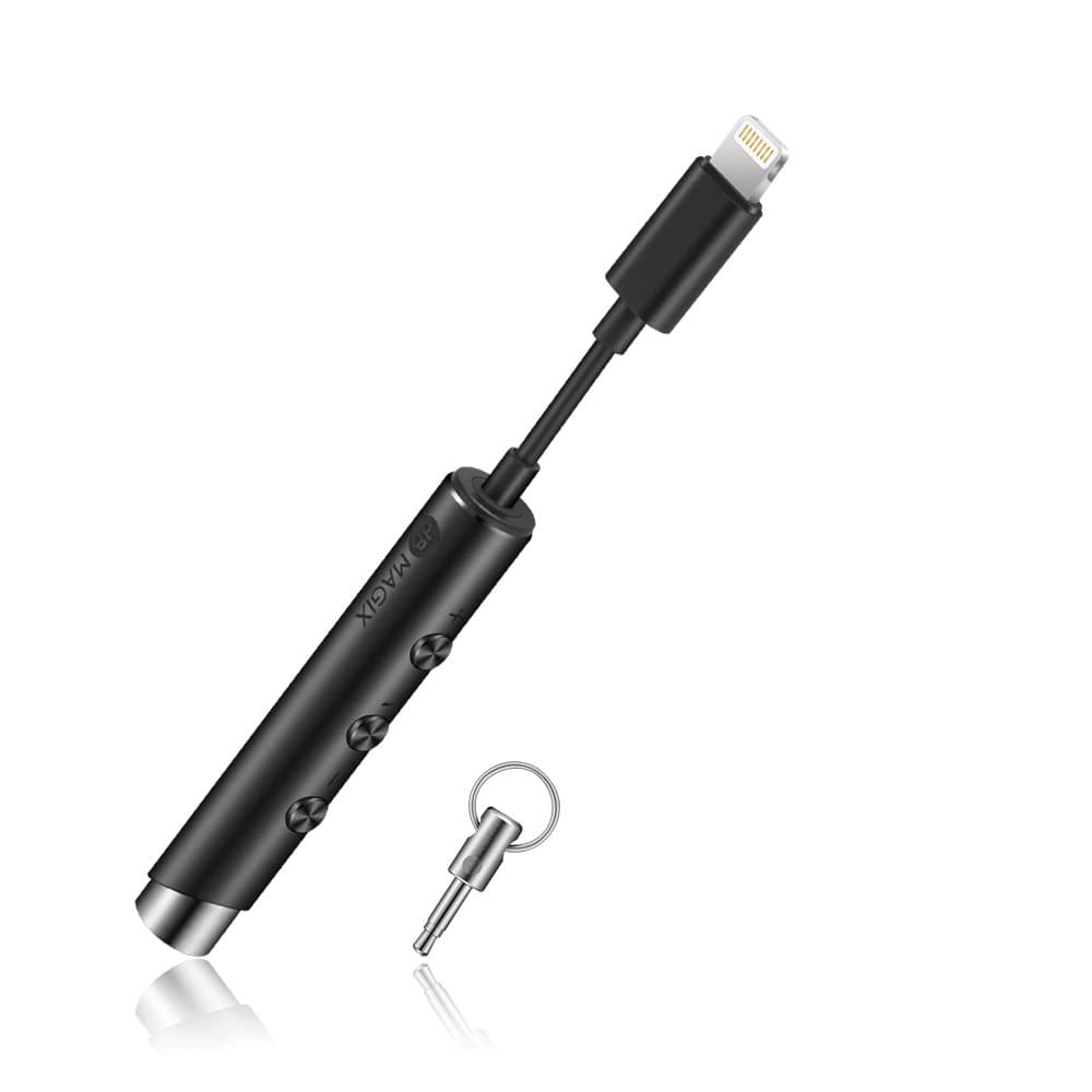 dB MAGIX AC3 MFi Certified Hi-Fi Mini Lightning Headphone DAC Amp Lightning to 3.5mm for iPhone X iPhone 8 iPhone 7 (Black Sapphire Metallic)