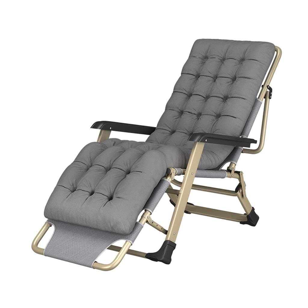 DLDL Folding Recliner Lazy Reclining Relaxer Leisure Deck Chair Portable Adult Beach Balcony Garden Bedroom Gray Weight 200kg