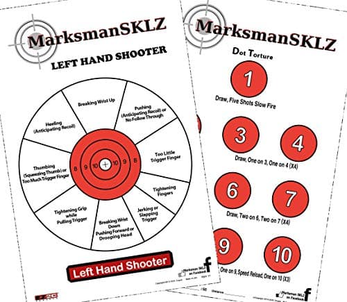 MarksmanSKLZ Diagnostic and Training Pistol Shooting Targets (Pack of 20 + 5 Bonus Drill Targets) | High Visibility 11" X 17" | Error Analysis and Correction Paper Targets