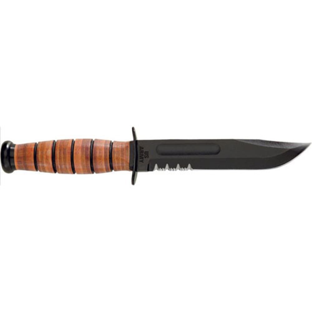 KA-BAR US Army, 7 in, Leather Handle, ComboEdge, Nylon Sheath