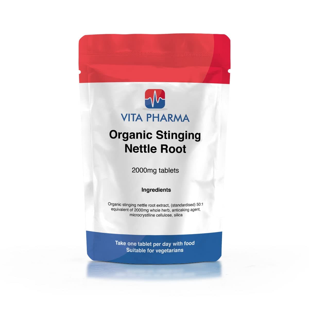 Organic STINGING Nettle Root 2000mg 120 Tablets, by vita pharma, Produced in The UK