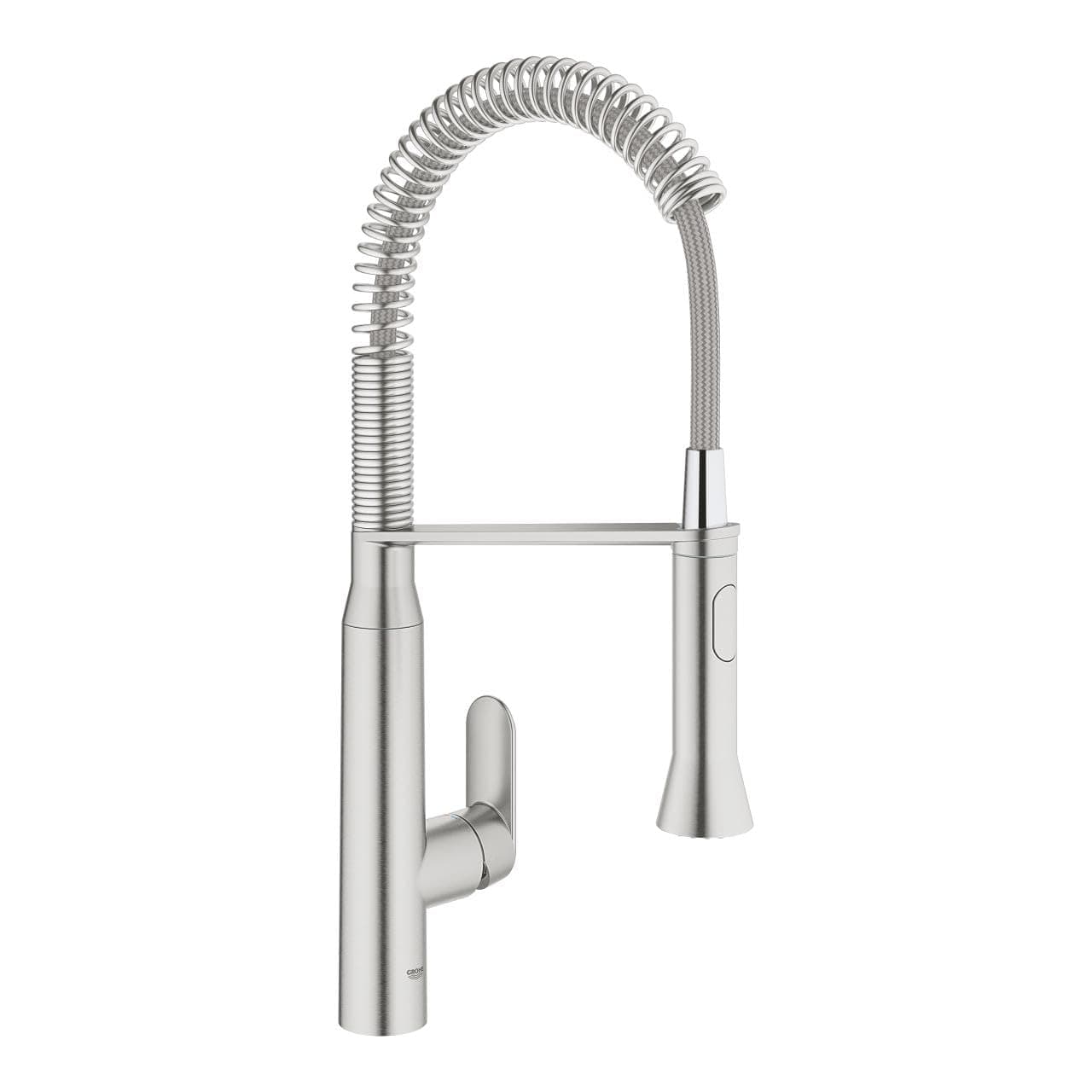 GROHE 31379DC0 K7 Kitchen Tap (High Spout, Professional Spray and Supersteel), Medium [Energy Class A]