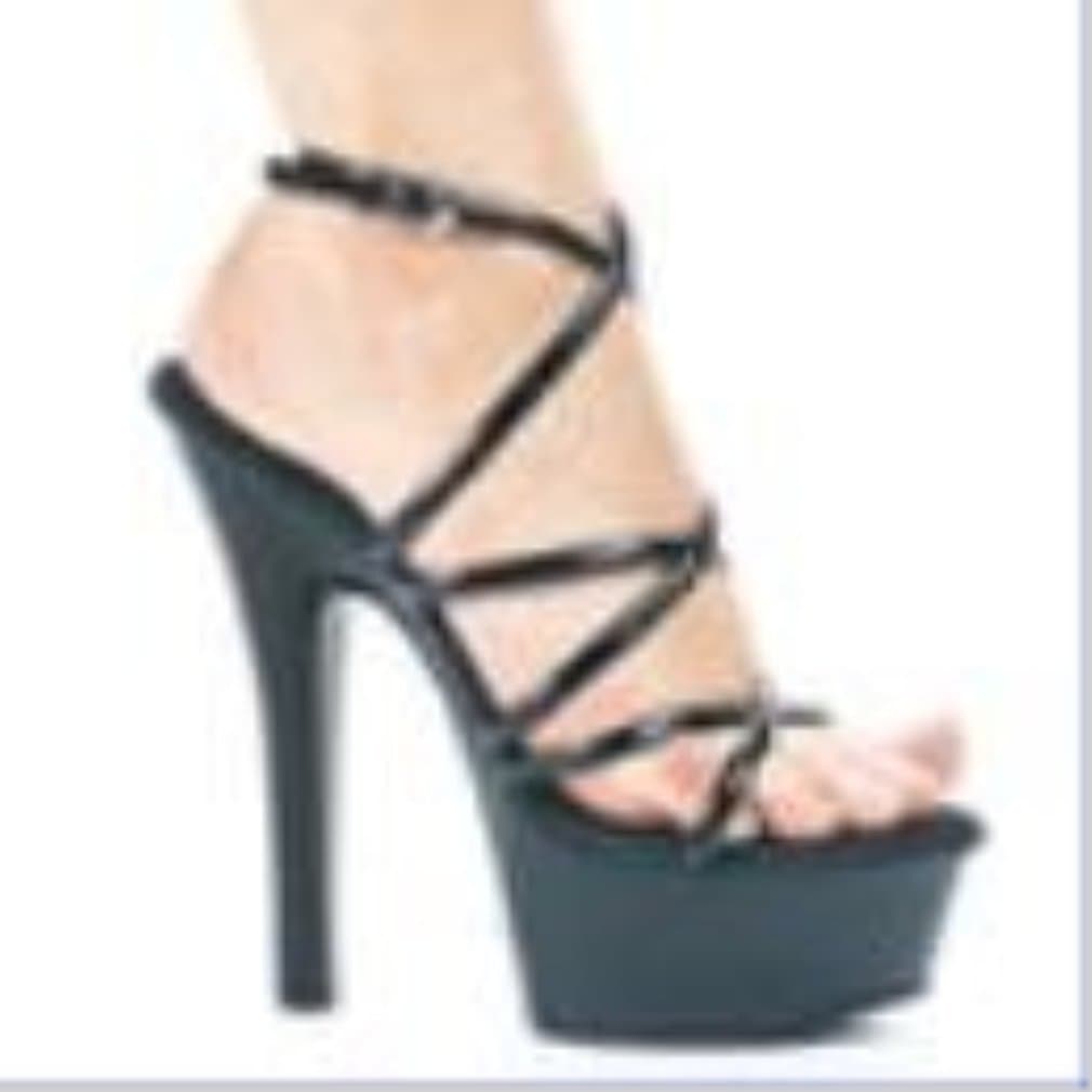 6" Heel Strappy Sandal. by Ellie(BLK,8)