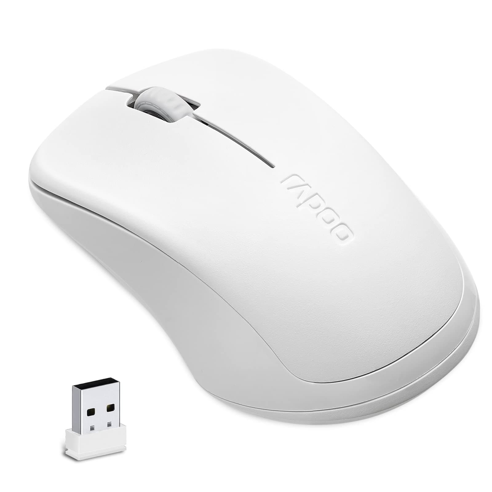 1680 Silent Wireless Mouse, 2.4GHz Cordless with USB Receiver, 1K DPI, 3 Buttons Computer Mouse with 12M Battery Life, Ambidextrous Computer Mice for PC/Tablet/Laptop, White
