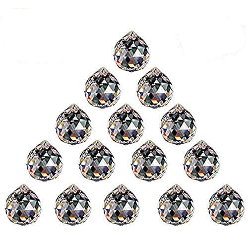 SunAngel Feng Shui Faceted Decorating Crystal Ball Prism(3CM Clear Prism Balls(15PCS)