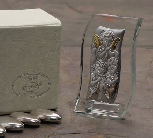 Authentic Italian Silver Guardian Angel Icon First Communion Favors