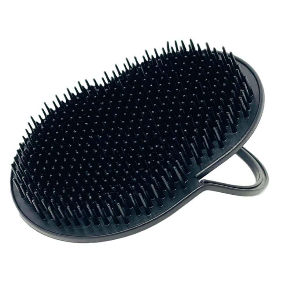 - Gents American Comb's Palm Pocket Shampoo Brush - Made in USA with Round Bristles for Effective Scalp Massage (Black)