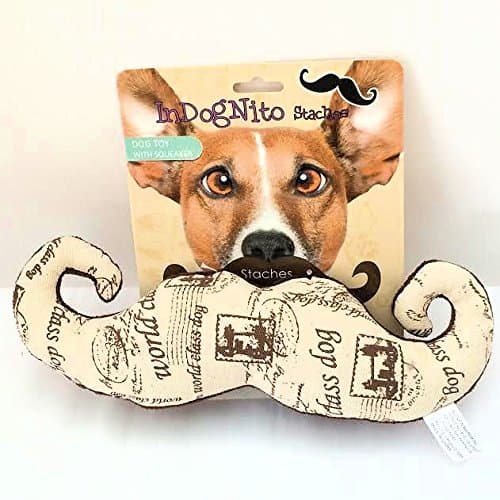 Handlebar Mustache Squeaker Dog Toy-color Beige/Brown -11 Inches
