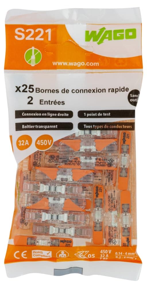 Pack of 25 terminals 2 inline inputs S221