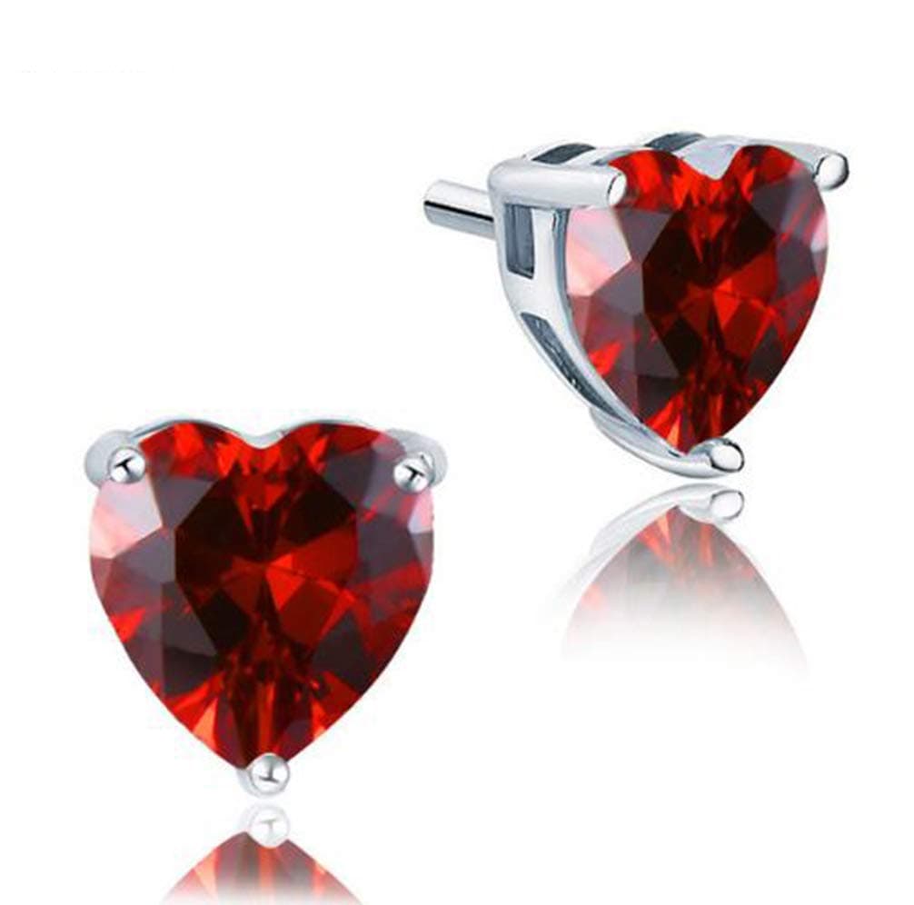 Laizza 1 pair set of 18K White Gold Plated Silver earrings for women, men & Girls .These Cubic Zirconia stud earings in many colors and 4mm stone size are must for womens jewellery