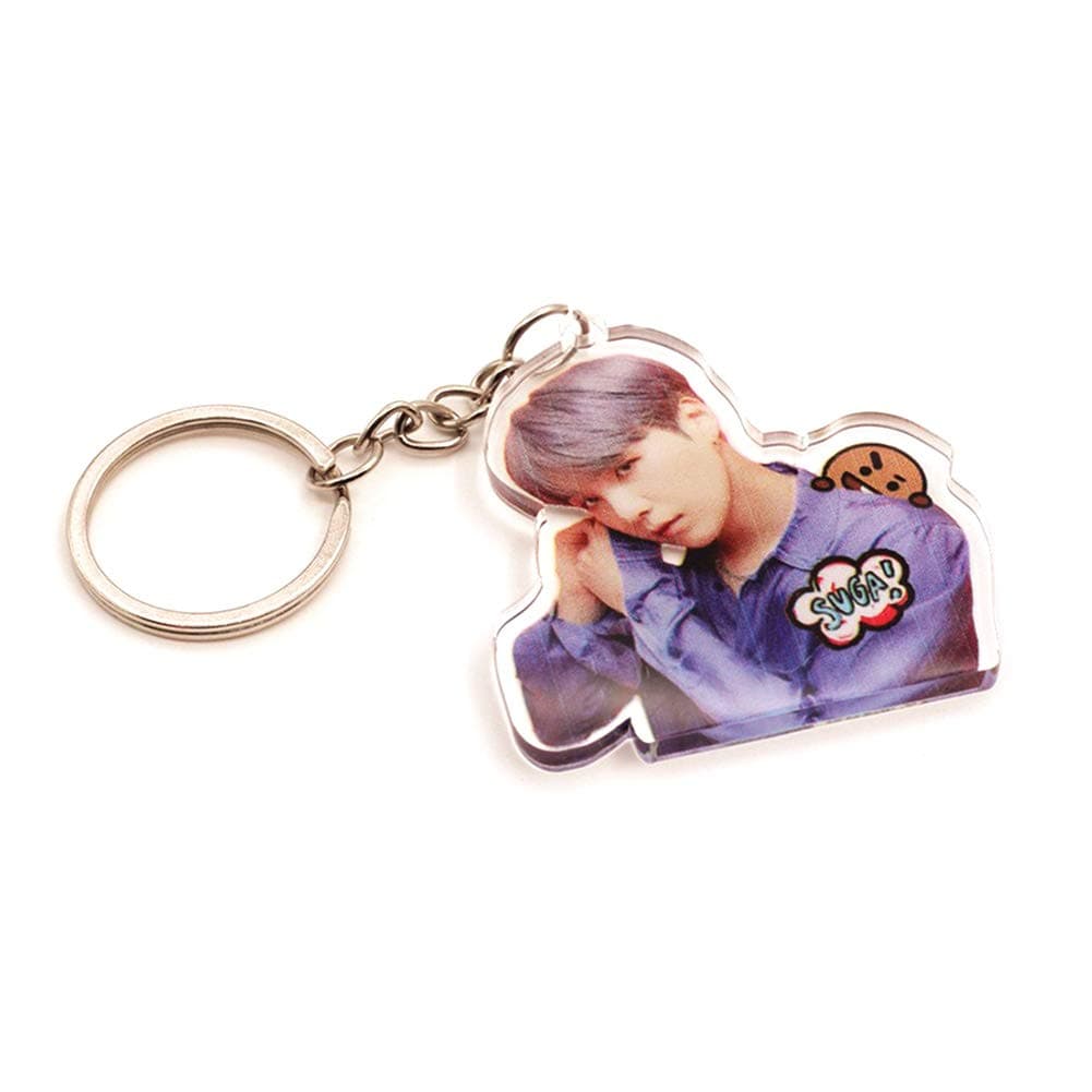 Skisneostype- Kpop BTS Keychain, Cute Cartoon Acrylic Keyring JIMIN, JIN, SUGA, J HOPE, JUNGKOOK, V Keychain Keyring Pendant for Bag Purse Phone Decoration Best Gift for A.R.M.Y( Style 03)