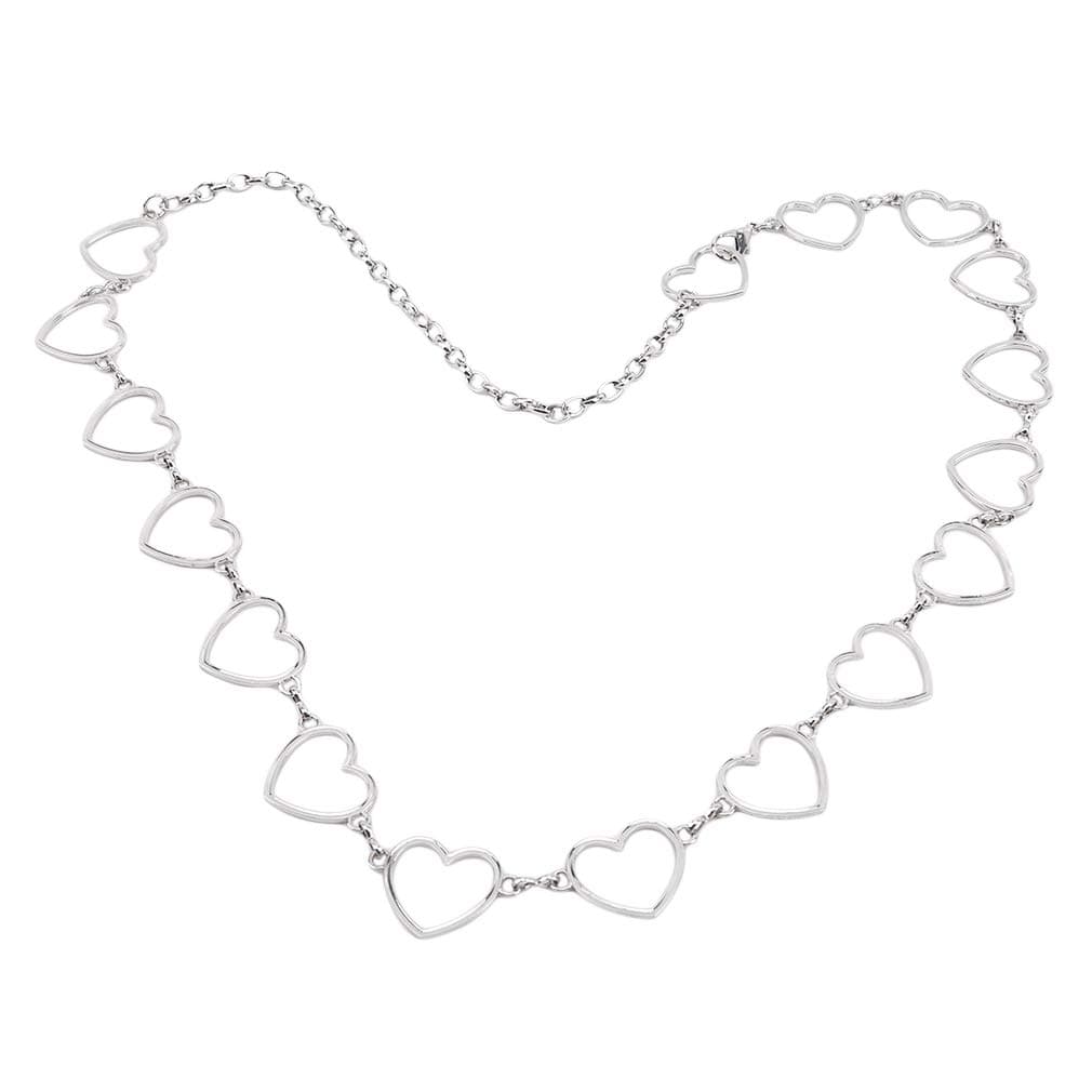 Yesiidor Hollow Heart Waist Chain Heart Tassel Pendent Belt Beach Bikini Body Chain Fashion Party Jewelry Accessories for Women,Silver