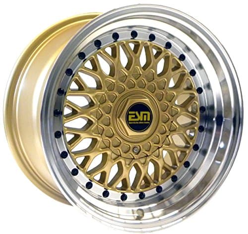 ESM-002R Wheels Rims Gold Machined Lip 15x9 15" 4x100 5x100 +10 cb 57.1 ESM Wheels