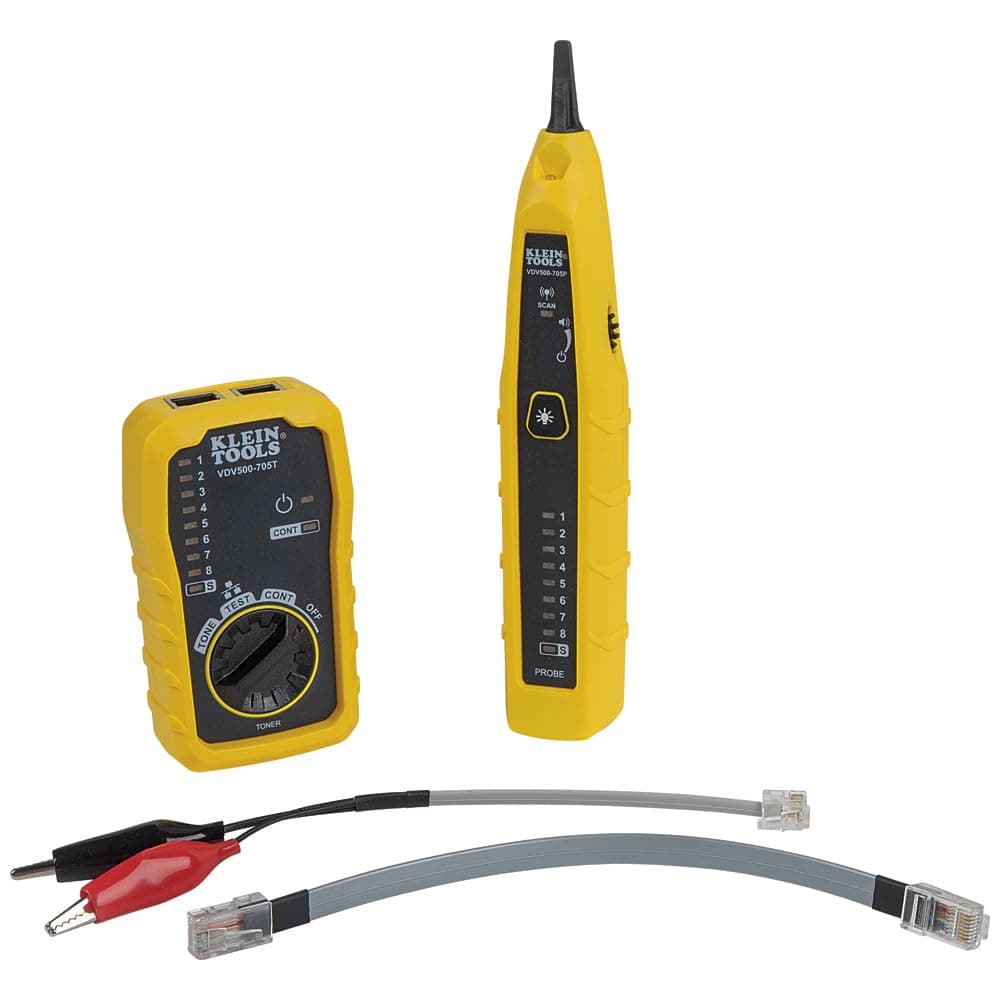 VDV500-705 Tone Generator and Probe Kit, Wire Tracer and Tester with Probe Includes Alligator Clips and RJ11 / RJ12 / RJ45 Plug