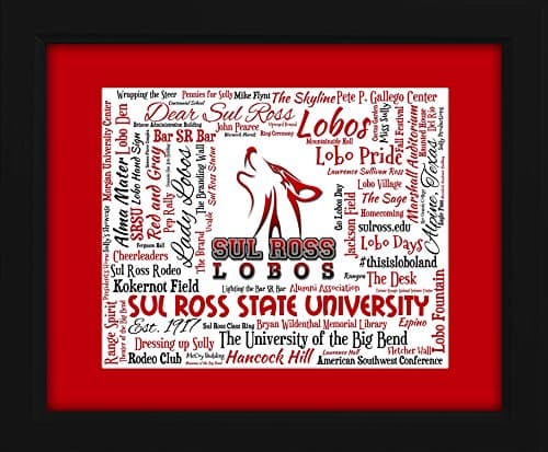 Sul Ross State University 16x20 Art Piece - Beautifully matted and framed behind glass