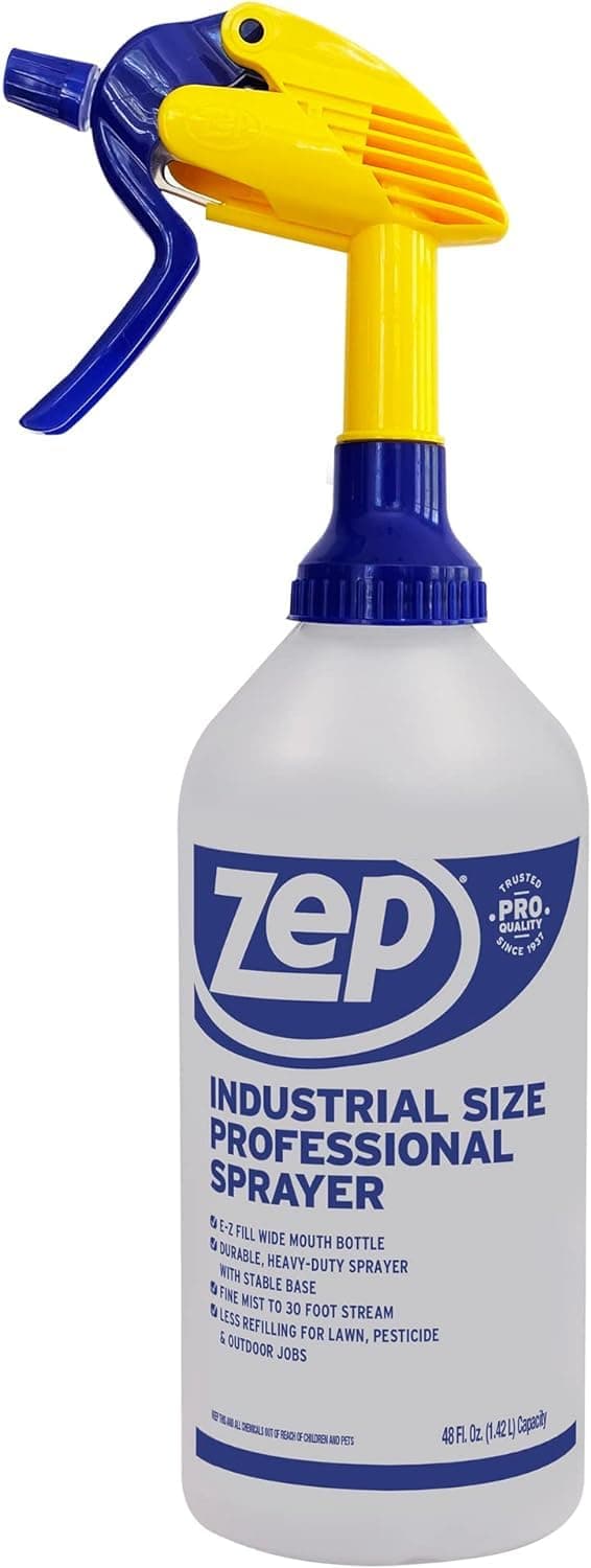 Zep Industrial Sprayer Bottle - 48 Ounces C32810 - Up to 30 Foot Spray, Adjustable Nozzle