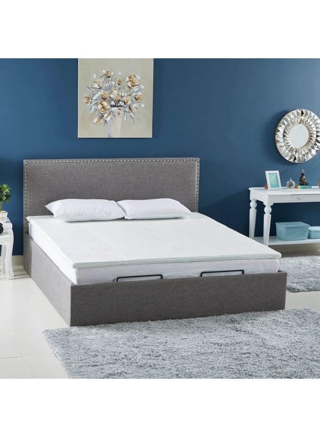 HomeBox Aloe Vera Cool Gel Infused Memory Foam Twin Mattress Topper, 200 cm x 120 cm Size, White