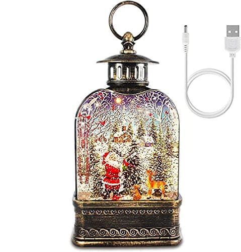 Christmas Musical Snow Globe Lantern-Brown