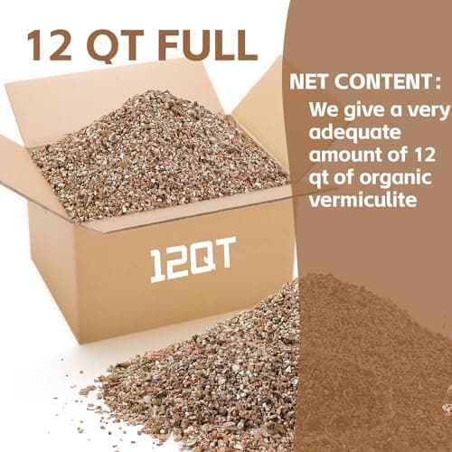 ANSTEEP 12QT Vermiculite, 2-4mm Fine Grade Horticultural Vermiculite for Plants and Gardening, Vermiculite Bulk houseplants Mushrooms to Maintain Soil Moisture and Plant Growth
