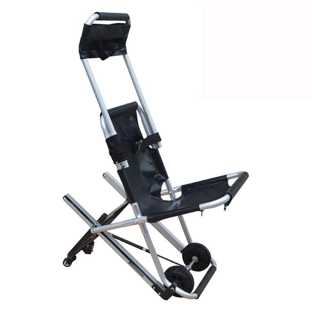 Mustbe Strong Foldable Tracked Stair Chair with 4 Wheels Aluminum Light Weight Medical Mobility Aid with Quick Release Buckles for Elderly, Disabled