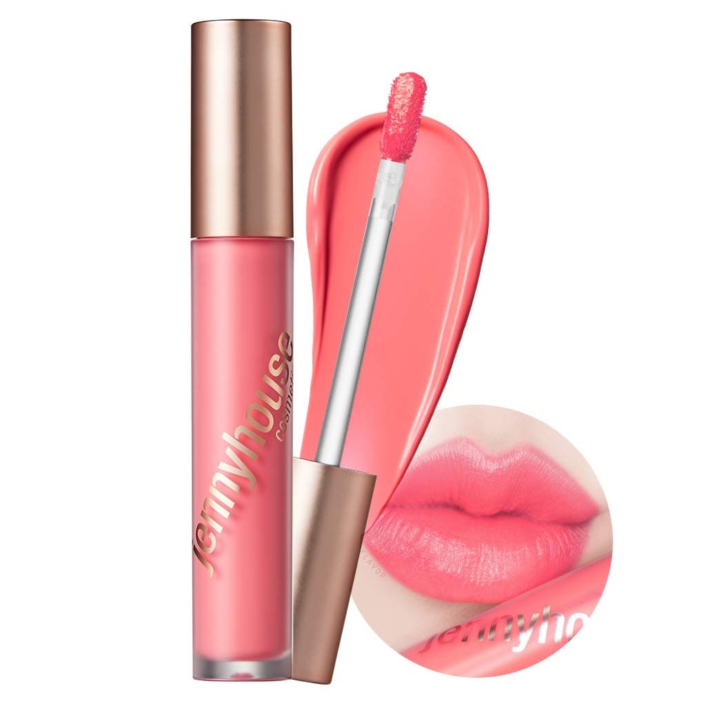 JENNYHOUSE World Volume Coating Tint 4.5ml - Long Lasting Shining Moisture Lip Tint with Matte Finish, Vegan, Natural Ingredients, Non-Sticky, Waterproof, Non-Smudging #03 INDIAFALLIN PINK