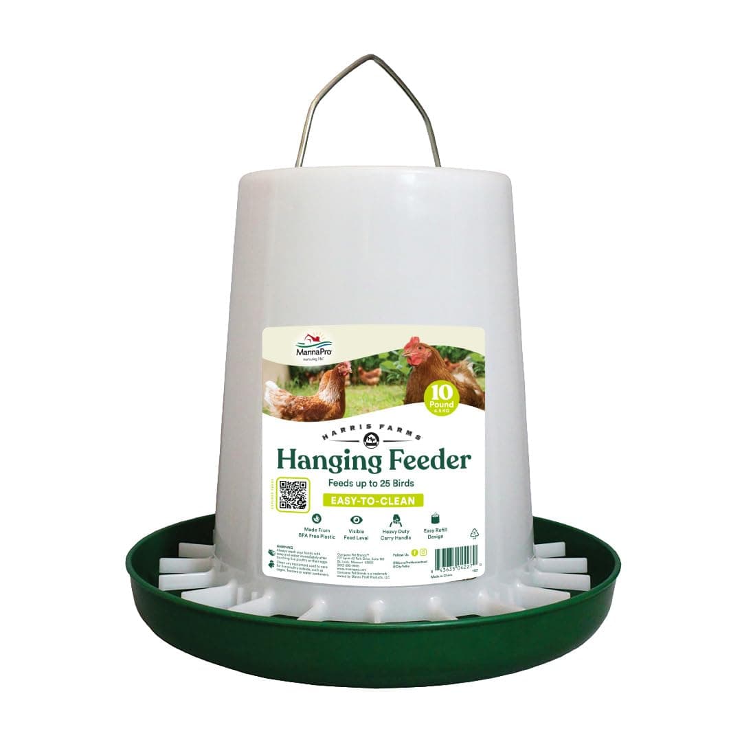 Harris Farms Free Range Hanging Poultry Feeder|Twist Lock Base|10 Pound