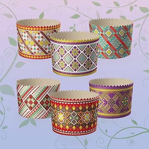 6pcs Baking Paper Molds for Easter Bread Cakes Panettone Paska Kulich 110*85mm