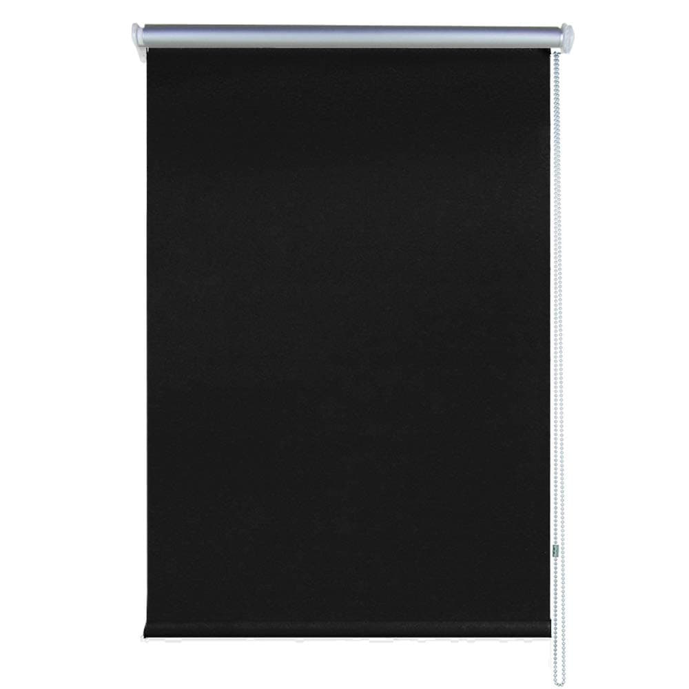 Froadp Thermal Blackout Roller Blinds without drilling Trimmable Waterproof Fabric UV Protection for Windows of Bedrooms Bathroom Office Livingroom(70x160cm, Black)