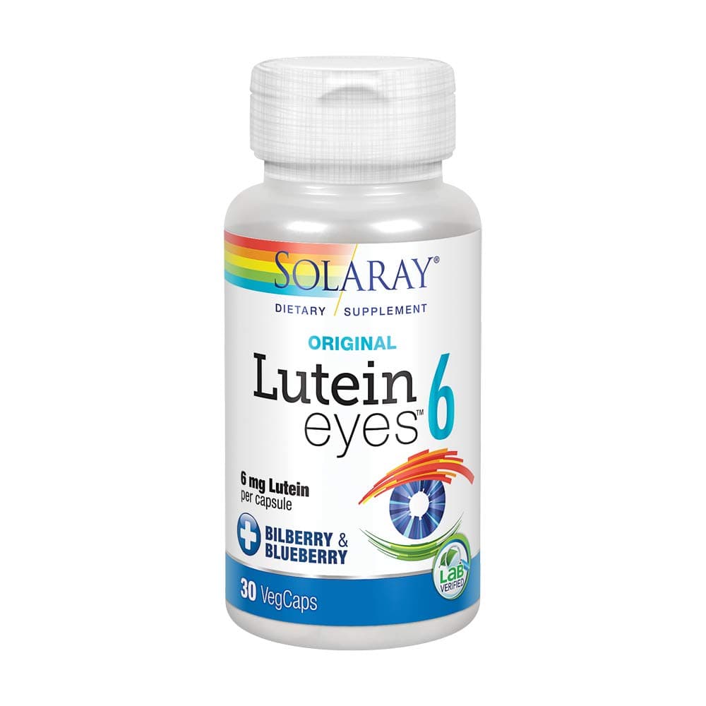 SOLARAY Original Lutein Eyes, 6 mg | Eye & Macular Health Support Supplement w/Naturally Occurring Lutein and Zeaxanthin | Non-GMO | Vegan | 30 Count