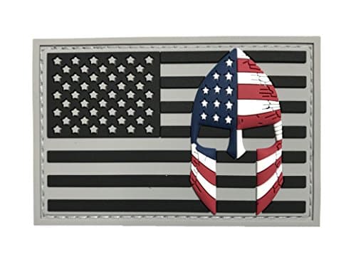 USA Flag with Spartan Helmet (Molon Labe) 3D PVC Rubber Morale Patch, Represent American Pride, Perfect for Tactical Operator Caps, Hats, Jackets, Bags, Packs and Military Apparel