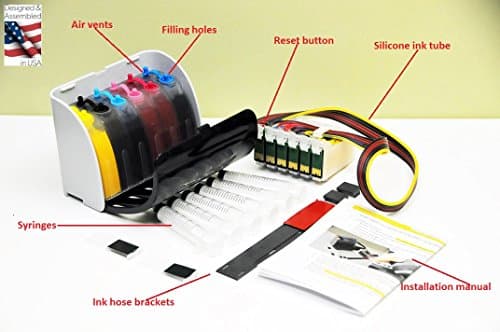 INKXPRO Brand XPRO V Series True Color Sublimation Ink Continuous Ink Supply System CISS for Artisan 1430, 1400 Printers (Designed & Assembled in The USA, E1430S)