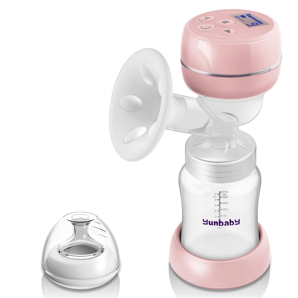 Electric Breast Pump Portable Single Small Milk Pump Best for Travel Office Breastfeeding, USB Rechargeable with Massage Adjustable Suction, BPA Free - Pink