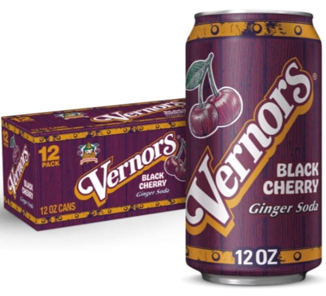 12 pack of Black Cherry Ginger Ale - 12oz cans Soda Pop Soft Drink