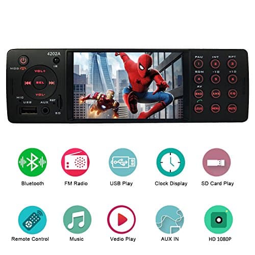Carlike Car Stereo With Bluetooth Single Din FM Radio for Universal MP5 Player USB/SD/AUX/FM Receiver Wireless Remote Control